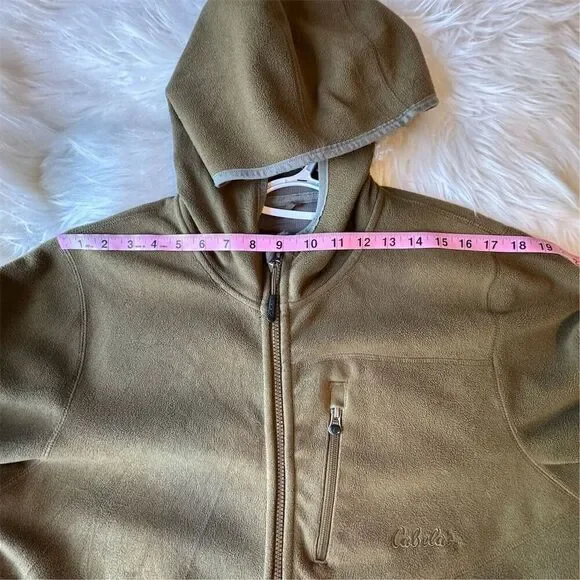 Cabela’s Men's M Green Hooded Wind Shear Jacket Hiking Camping Rugged - Picture 11 of 15